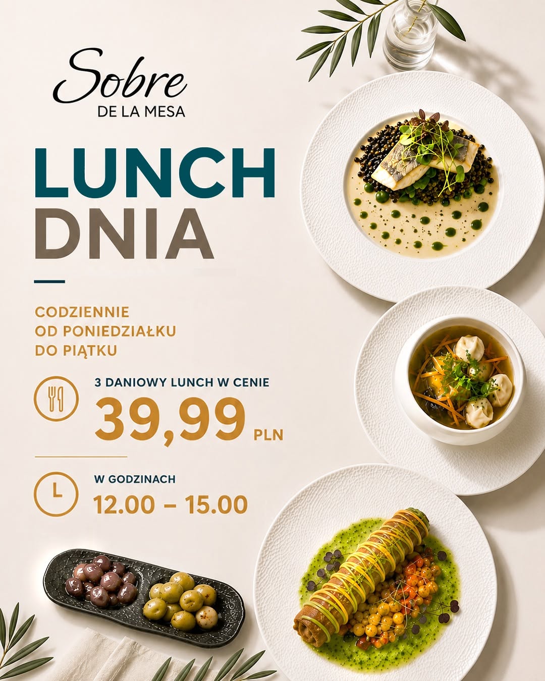 LUNCH TYLKO ZA 39.99 PLN